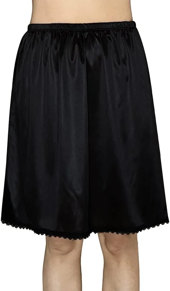 Women's Half Slips for Under Dresses Anti-static Elastic Waist Lace Plus Size Long Underskirt