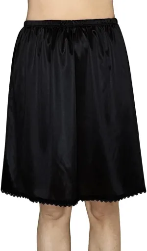 Women's Half Slips for Under Dresses Anti-static Elastic Waist Lace Plus Size Long Underskirt