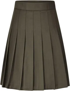 Women's High Waist Pleated Midi Skirt Plus Size Skater Tennis Skirt Comfort School Uniform Skirt with Shorts