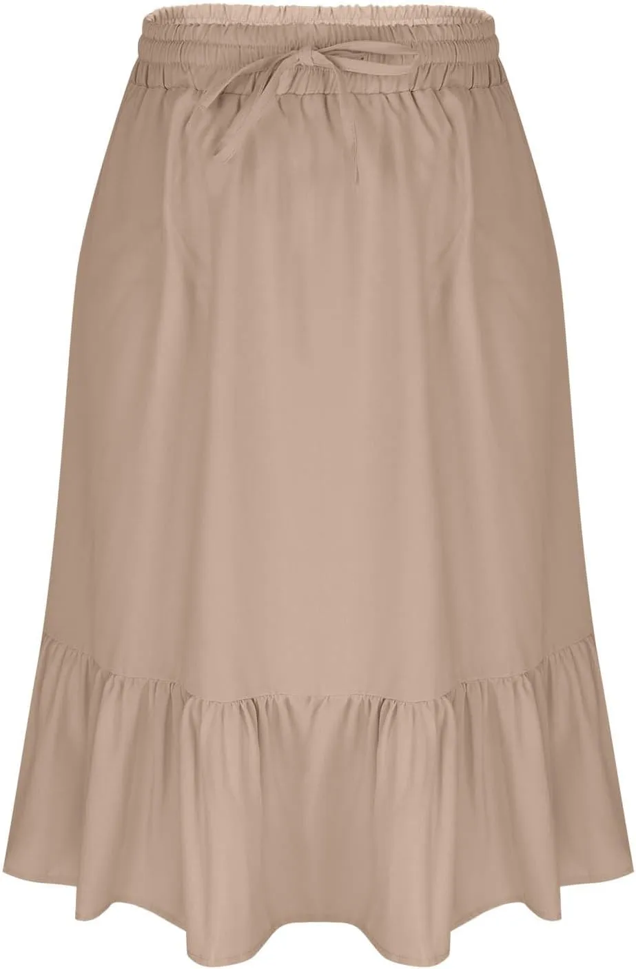 Women's Maxi Skirts Beach Elastic Waist Drawstring Tiered Flowy Chiffon Skirts Bohemian Vacation Layered Tulle Skirt