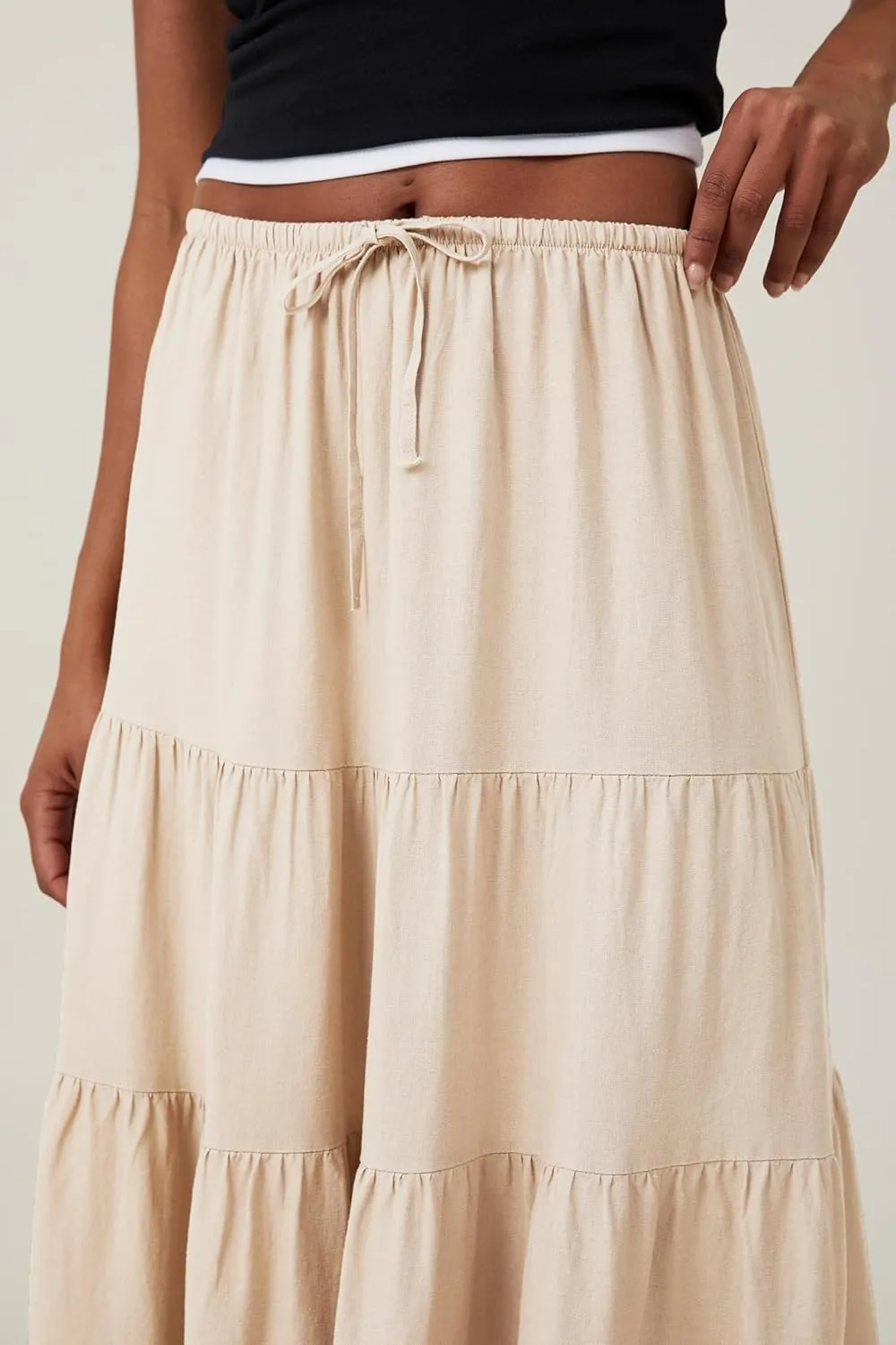 Women's Maxi Skirts Flowy Skirt Elastic High Waist Pleated A-Line Flared Long Skirts