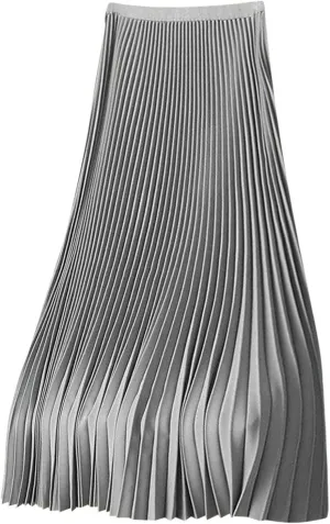 Women's Midi Pleated Skirts A Line Flowy Skirt High Waisted Elegant Office Work Skirts Swing Wedding Guest Skirts