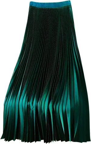 Women's Midi Pleated Skirts A Line Flowy Skirt High Waisted Elegant Office Work Skirts Swing Wedding Guest Skirts