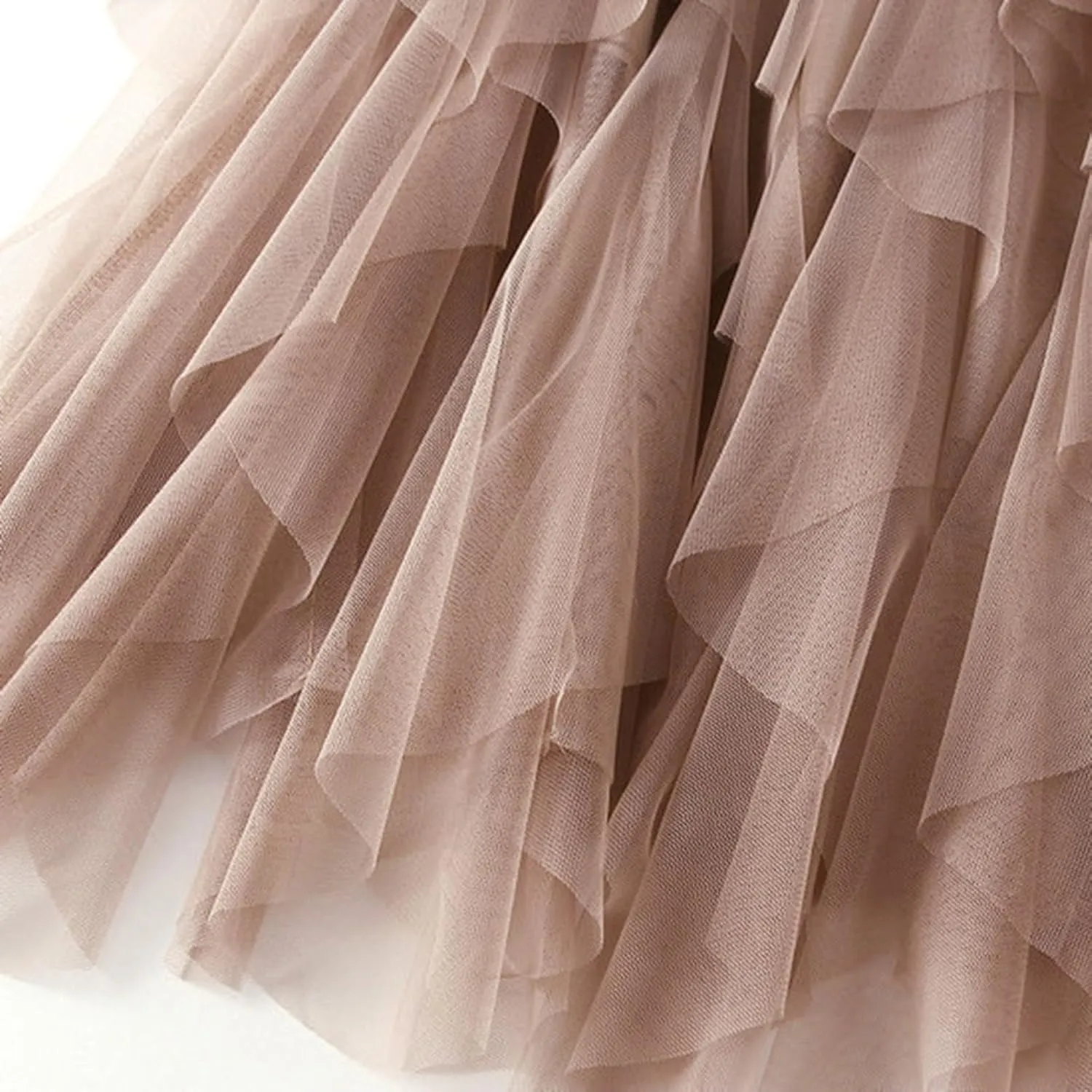 Womens Multilayer Ruffles Skirt Midi Long Fairy Skirt High Low Layered A-line Midi Skirt Irregular Tutu for Women