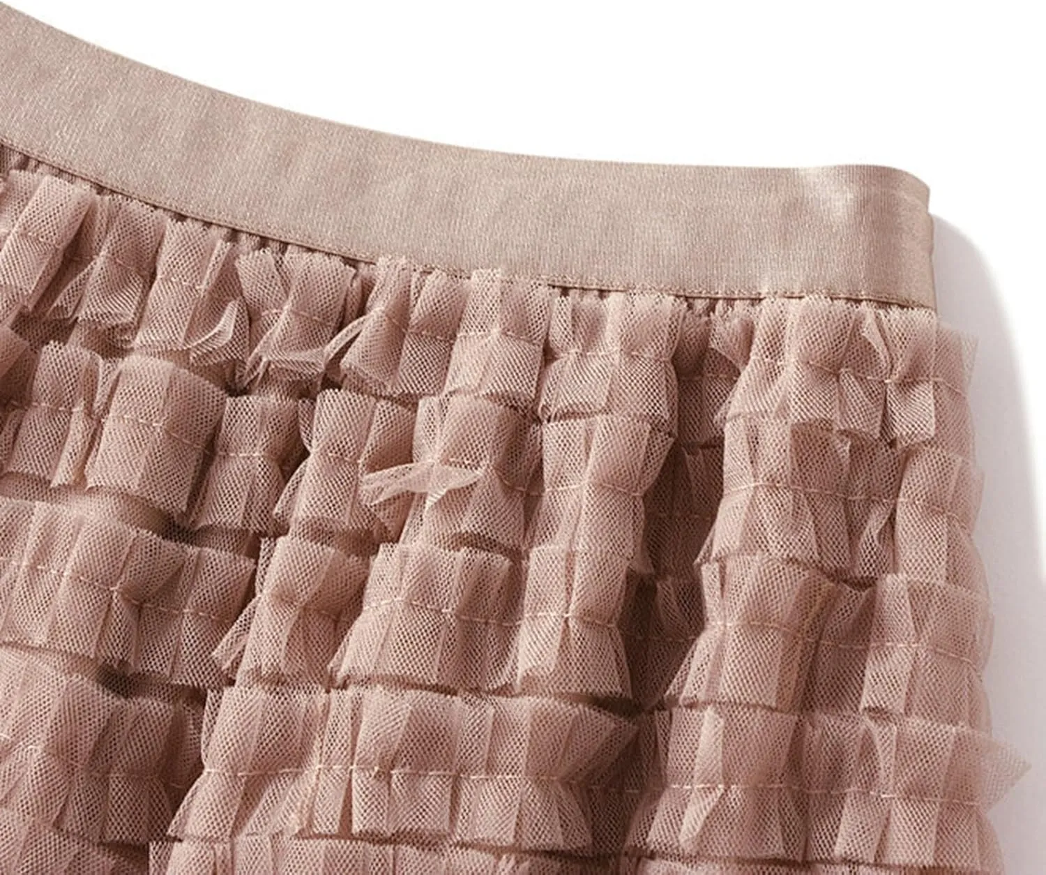 Womens Multilayer Ruffles Skirt Midi Long Fairy Skirt High Low Layered A-line Midi Skirt Irregular Tutu for Women