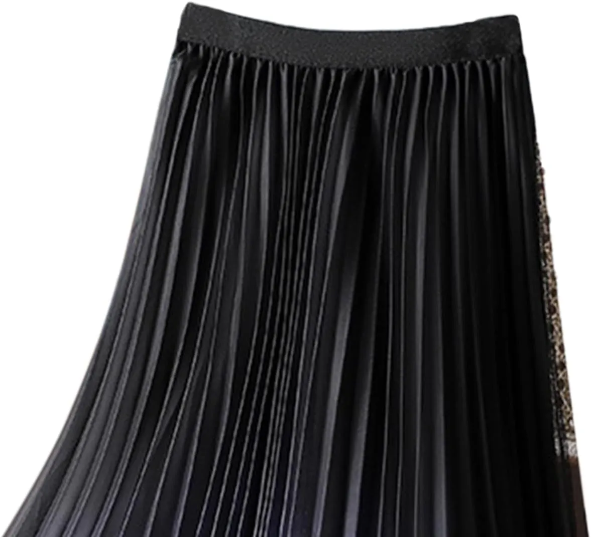 Womens Pleated Midi Skirt Tulle Tutu Graphic Print Elastic Waist A-Line Mesh Summer Long Flowy Skirts