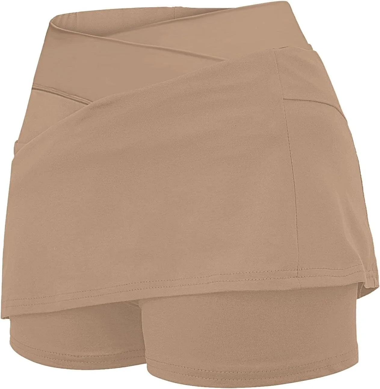 Women's Pleated Skirts Summer Sports Loose Trendy Drawstring Solid Color Yoga Fitness Tennis Skirt Plus Size, S-5XL