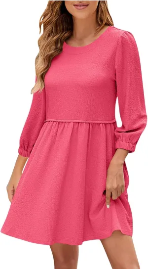 Women's Ruffle Cap Sleeve Dress 2025 Wrap V Neck Flared Dresses Elastic Waist Tiered Smocked Belted Hem Mini Dress