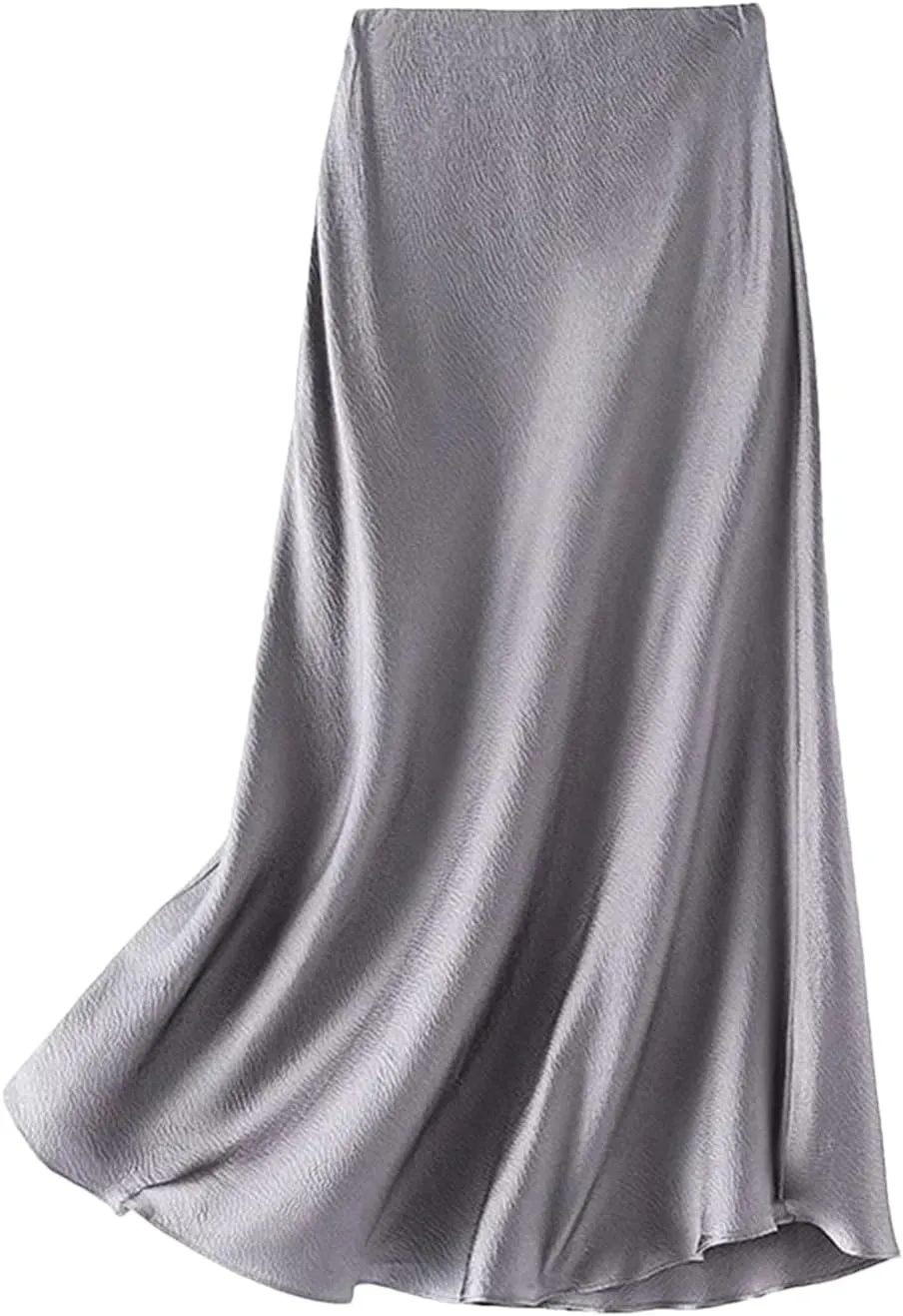 Women's Silk Skirt Elegant Skirts Summer Basic High Waisted A-Line Satin Midi Skirts