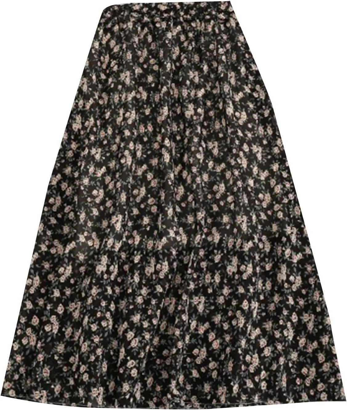 Women's Skirts Summer Casual Tiered Pleated High Waist Floral Boho Midi Skort