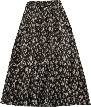 Women's Skirts Summer Casual Tiered Pleated High Waist Floral Boho Midi Skort