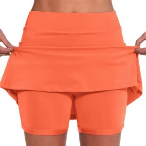 Womens Skorts with Pockets Tummy Control Plus Size Skorts for Women High Waist Athletic Sports Pants Skirt Casual Shorts