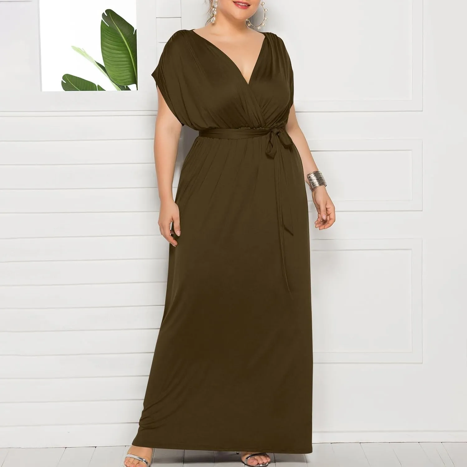Womens Solid Summer Dresses 2025 Resort V Neck Short Sleeve Hollow Out Lace Ruffle Casual Beach Mini Vacation Dress