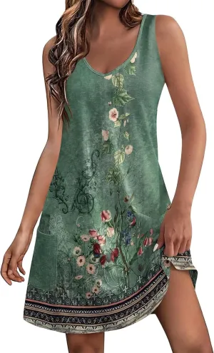 Womens Spring Dresses Summer Dresses for Women 2024 Floral Dress Plus Size Summer Dresses Beach Wedding Guest Dress Petite Dresses for Women Women's Casual Dresses Purple Dress for Woman with Pockets