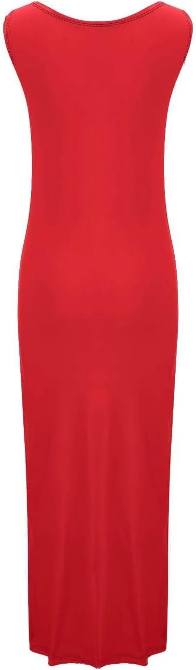 Womens Summer Bodycon Maxi Dresses 2025 Basic Casual Sleeveless Tank Dress Scoop Neck Cocktail Sundresses