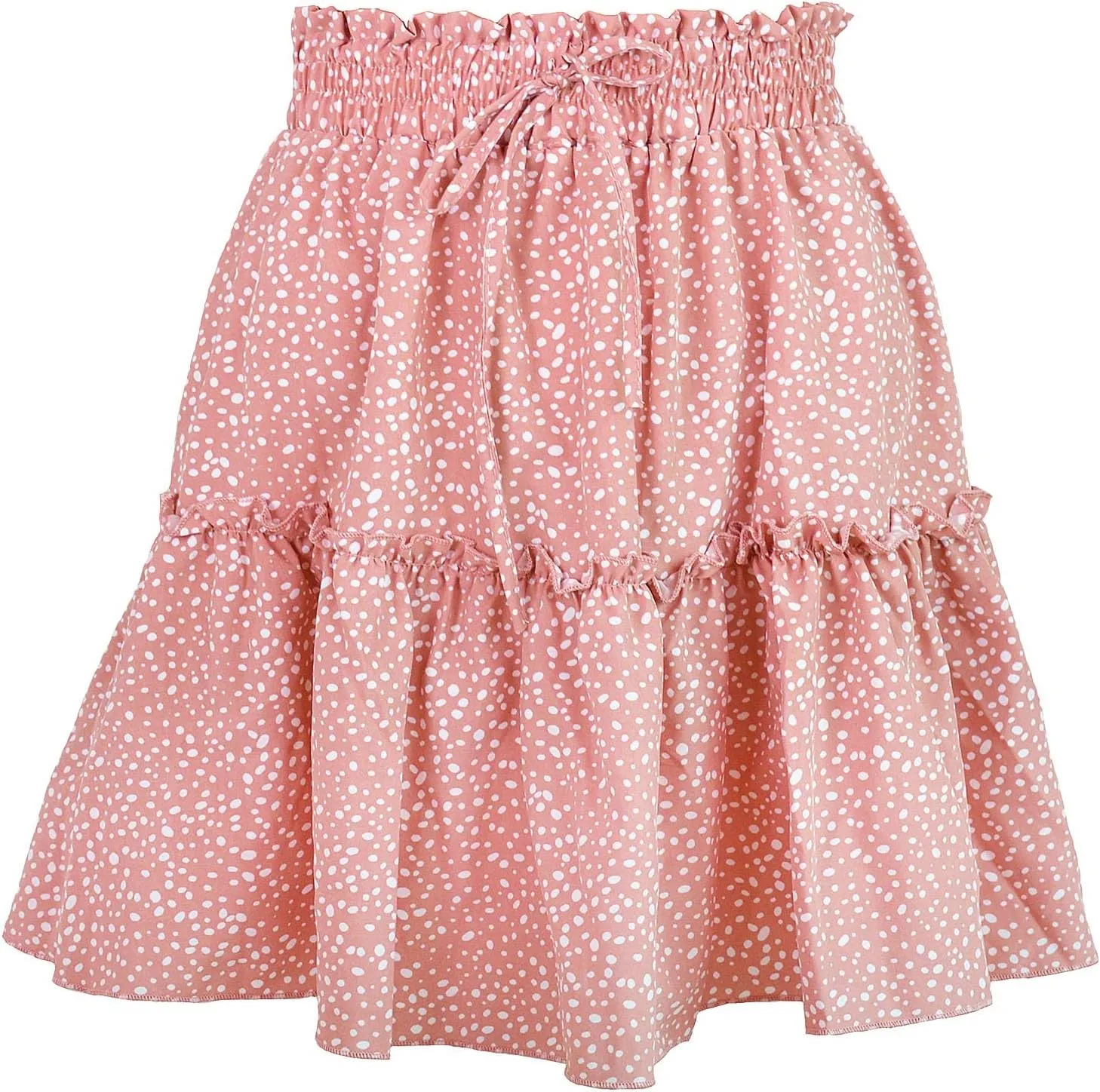 Women's Summer High Waist Ruffle Tiered Mini Skirt Printed A line Beach Cute Ballet Skirts Spring Dresses Mini