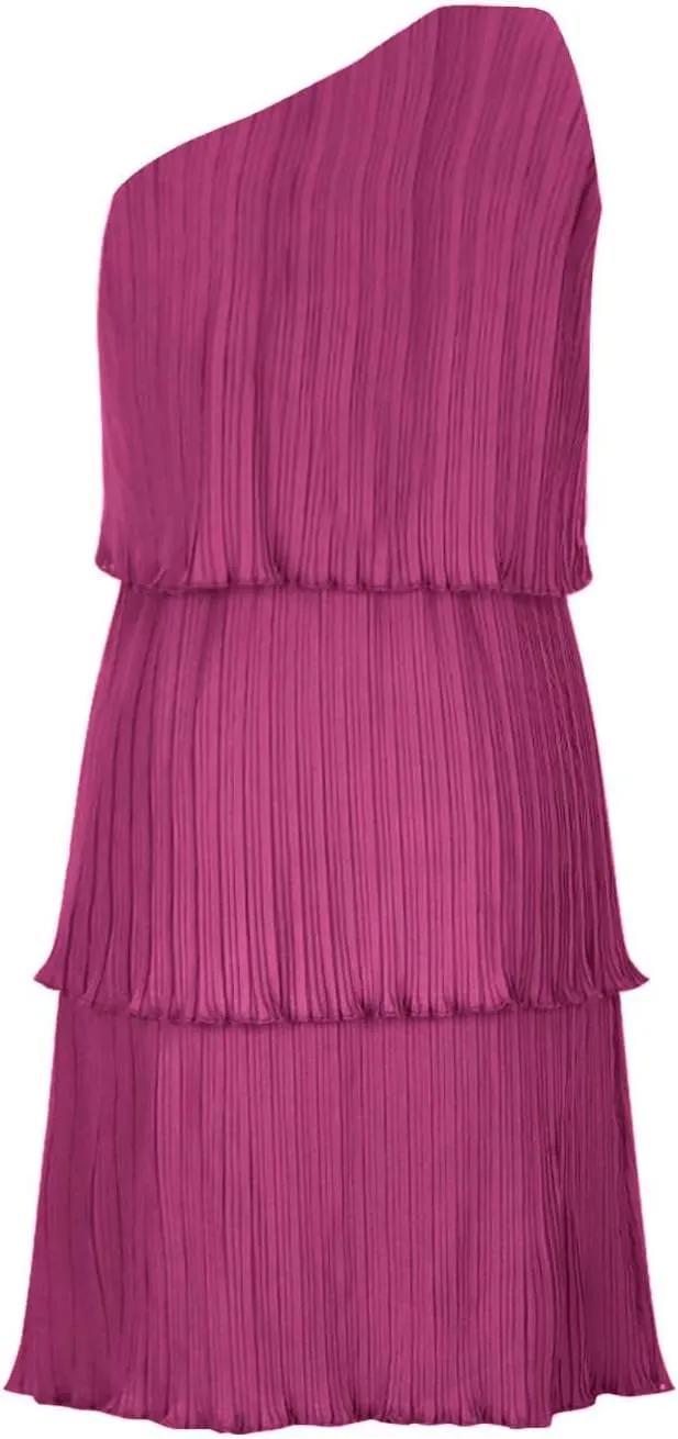 Women's Summer Sleeveless Mini Dress Boho One Shoulder Ruffle Tiered Layered Short Sundress Flowy Casual A Line Dress