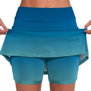 Women's Tennis Skirt Gradient Color High Waisted Golf Skorts Plus Size Athletic Workout Skirt Built in Shorts