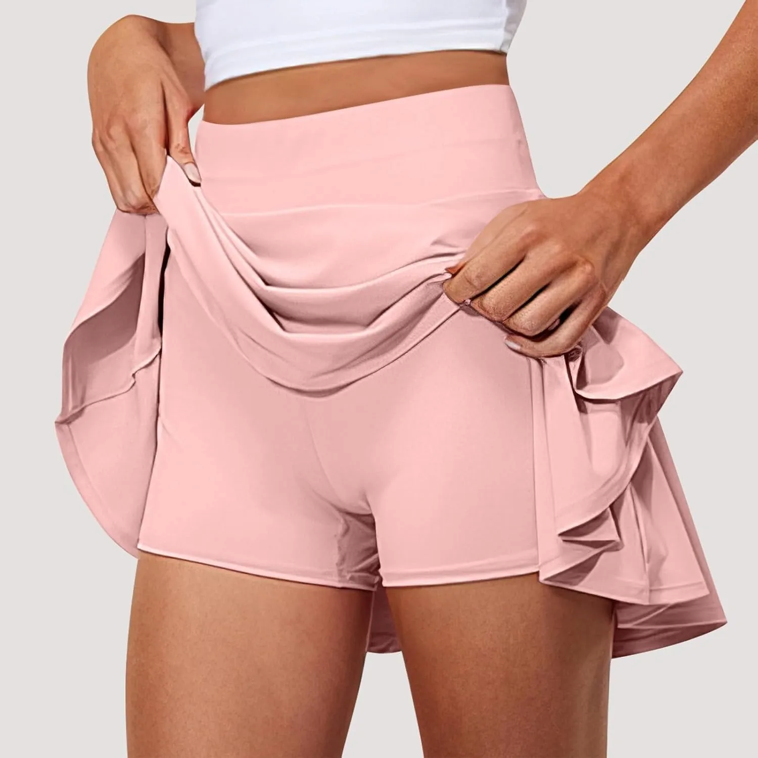 Women's Tennis Skirt with Shorts Underneath Summer Athletic Skorts with Pockets Y2k High Waisted Golf Skirt