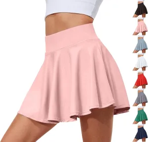 Women's Tennis Skirt with Shorts Underneath Summer Athletic Skorts with Pockets Y2k High Waisted Golf Skirt