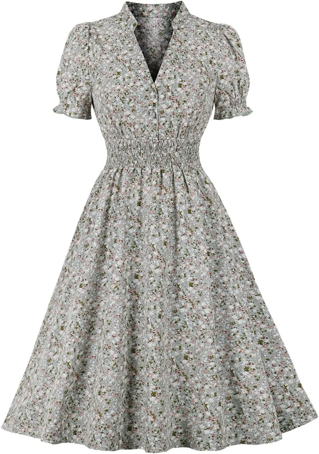 Women's V-Neckline Stretchy Casual Midi Plus Size Bridesmaid Dress Vintage 1950s Retro Rockabilly Prom Dresses