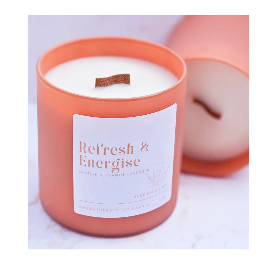 Wood Wick Aromatherapy Candle~Refresh & Energise
