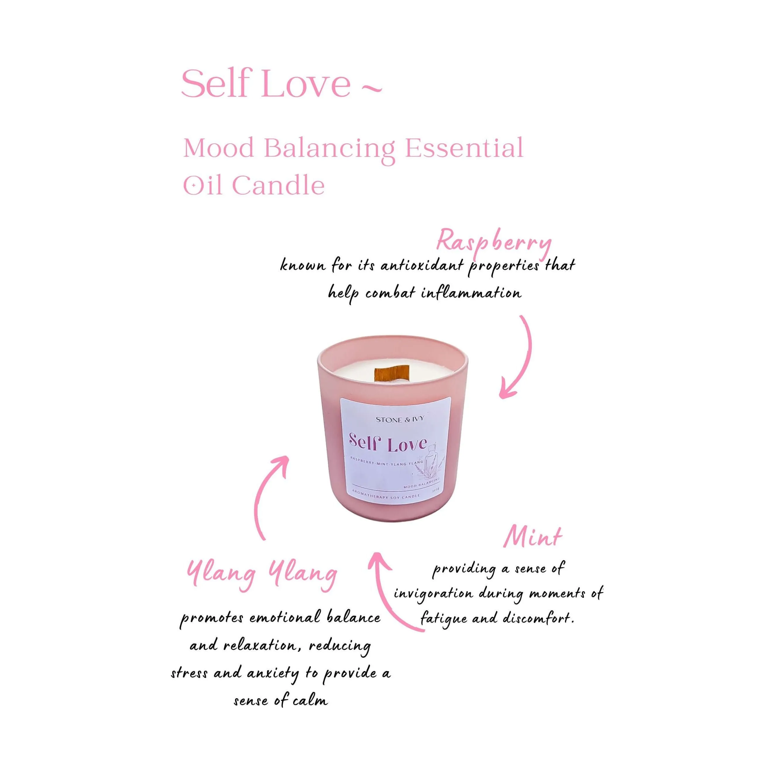 Wood Wick Aromatherapy Candle~Self Love