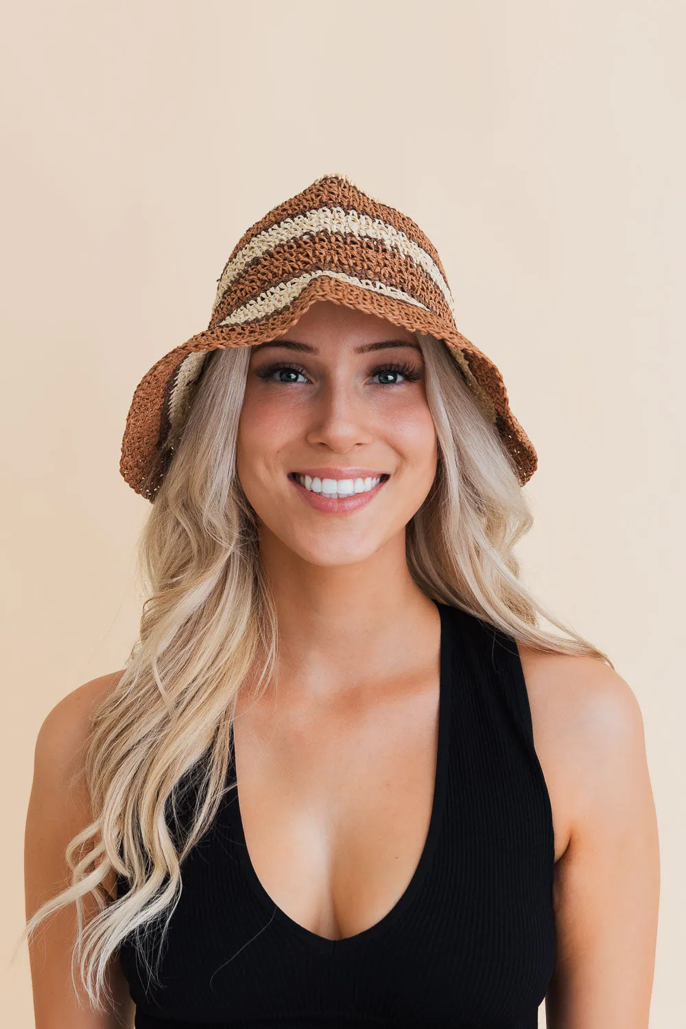Woven Wonders Striped Sun Weave Hat