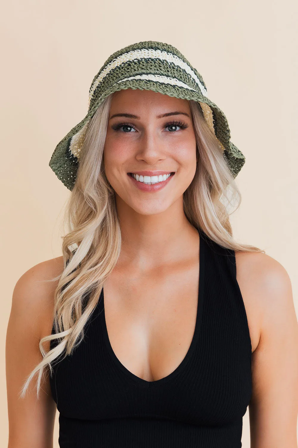 Woven Wonders Striped Sun Weave Hat