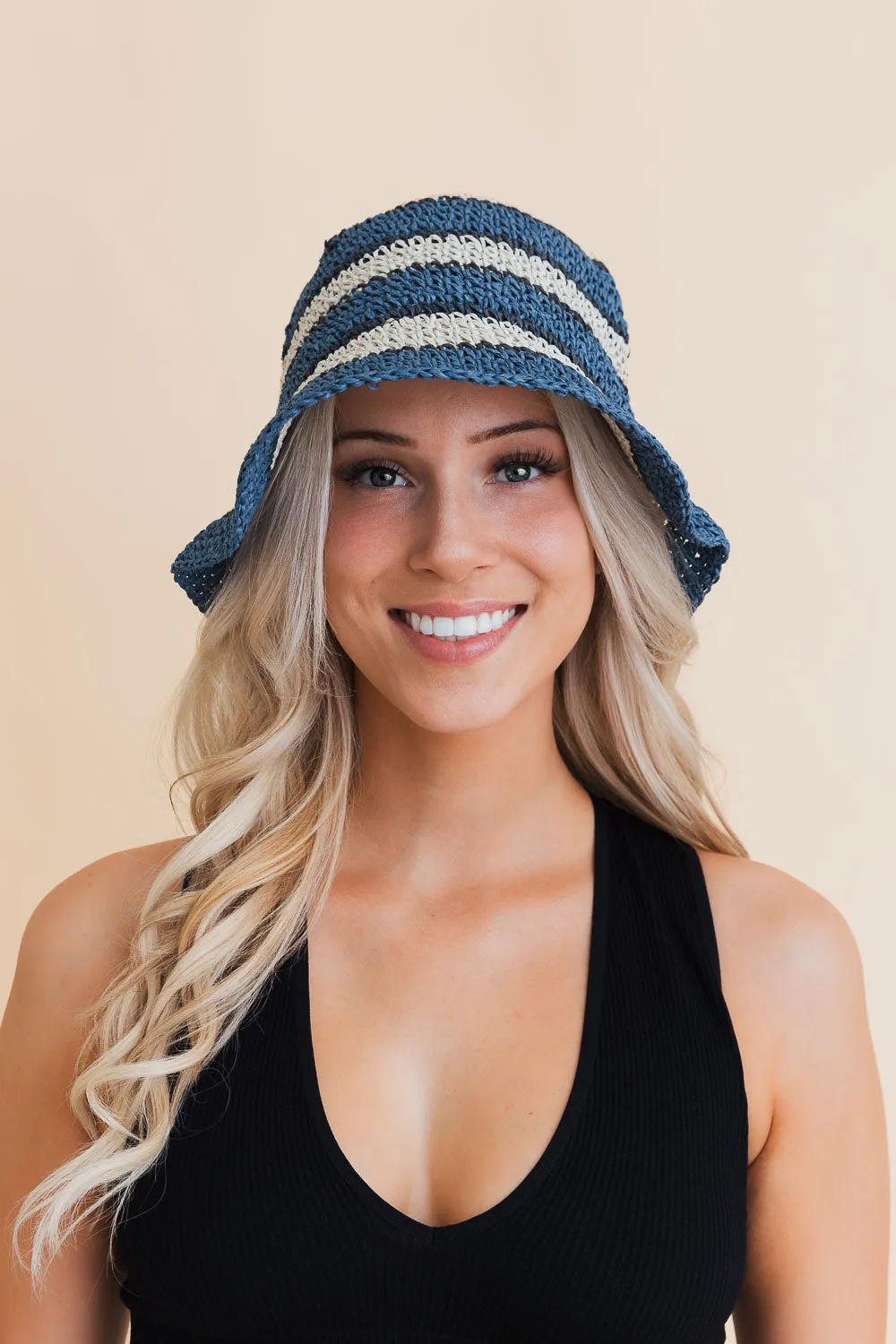 Woven Wonders Striped Sun Weave Hat