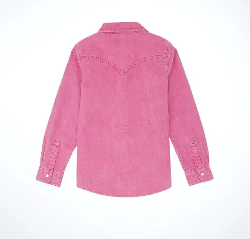 Wrangler Girls Pink Cord Snap Shirt Jacket