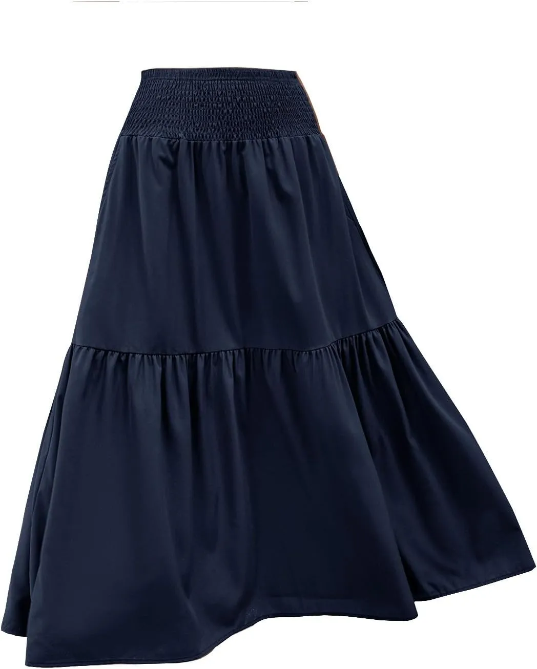 XOWRTE Women's Lace Cotton Linen Skirt Waist A Line Beach Flowy Long Skirts Skirt Cover Ups for Swimwear Women