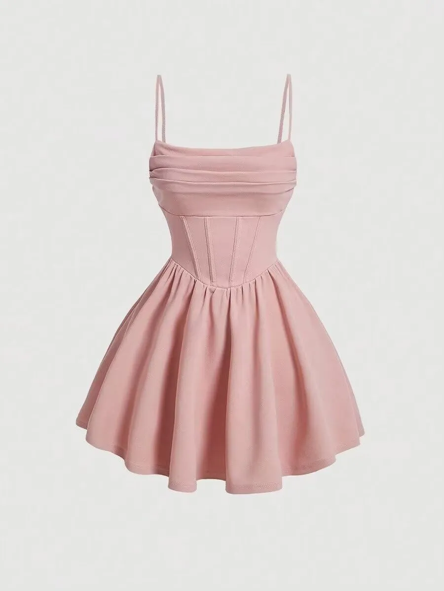 yinyyinhs Spaghetti Straps Chiffon Homecoming Dresses for Teens Short Prom Dress Ruched A-Line Formal Cocktail Party Gowns