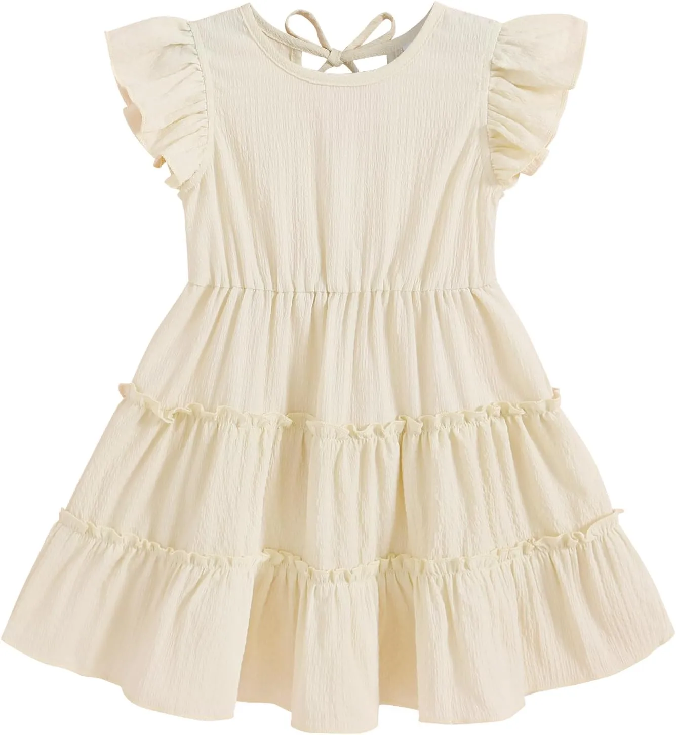 YOUNGER TREE Toddler Dress Baby Girl Summer Clothes Ruffle Sleeve Smock Beach Boho Dresses Sundress