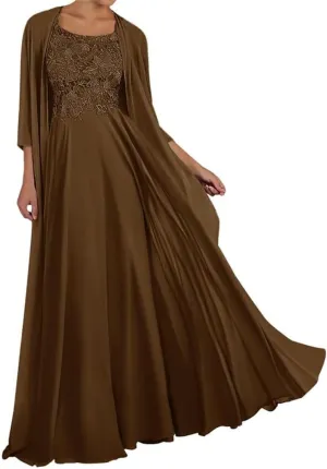 YRGERATON Mother of The Bride Groom Dresses for Wedding 3/4 Long Sleeve Chiffon Evening Grandmother Gowns JF64