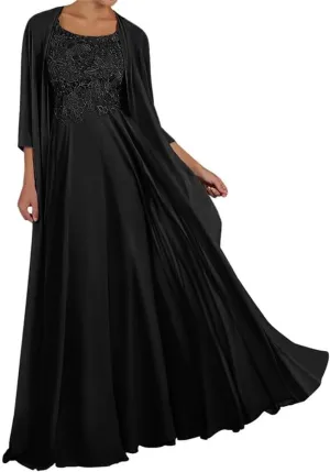 YRGERATON Mother of The Bride Groom Dresses for Wedding 3/4 Long Sleeve Chiffon Evening Grandmother Gowns JF64